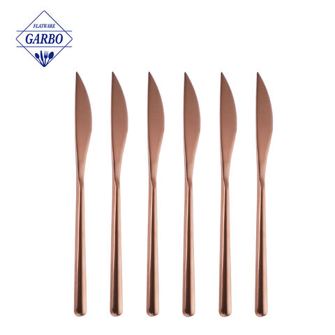 Elegant Luxurious Golden Heavy Duty Forged Metal Table Knife