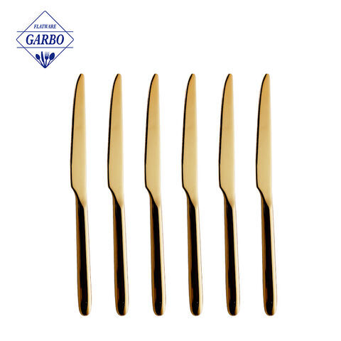 Elegant Luxurious Golden Heavy Duty Forged Metal Table Knife
