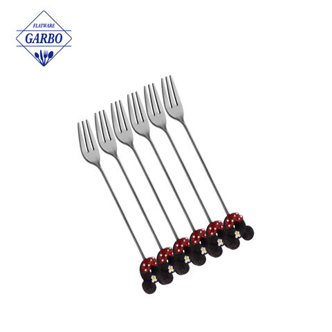 304 Stainless Steel Cute Handle Silver Fork Para sa Korean Market