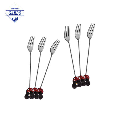 304 Stainless Steel Cute Handle Silver Fork For Korean Market