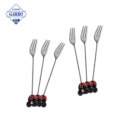 304 Stainless Steel Cute Handle Silver Fork Para sa Korean Market