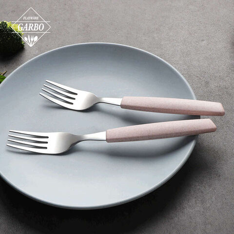 410 Edelstahl Fashion Morden Pink PP Kunststoffgriff Dinner Fork