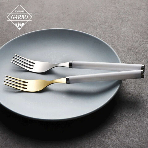 Customized High-end Dinner Fork With Plastic Handle For Daily Used Home