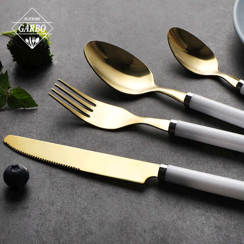 Customized High-end Dinner Fork With Plastic Handle For Daily Used Home