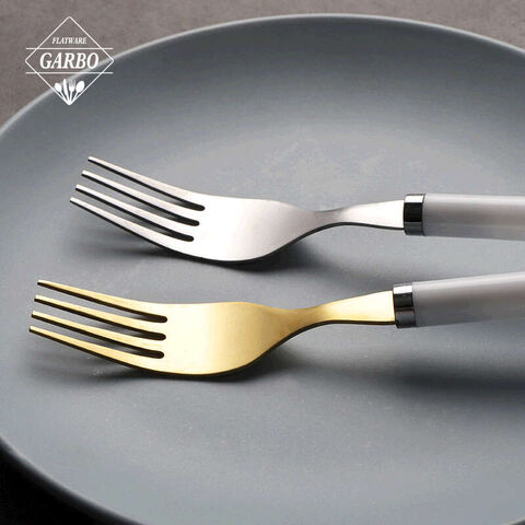 Customized High-end Dinner Fork With Plastic Handle For Daily Used Home