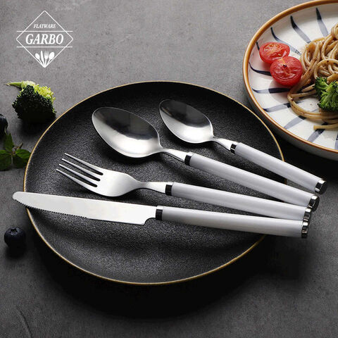 Customized High-end Dinner Fork With Plastic Handle For Daily Used Home