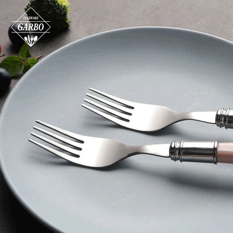 China manufacturers stainless steel table dessert forks with plastic mother pearl design handle