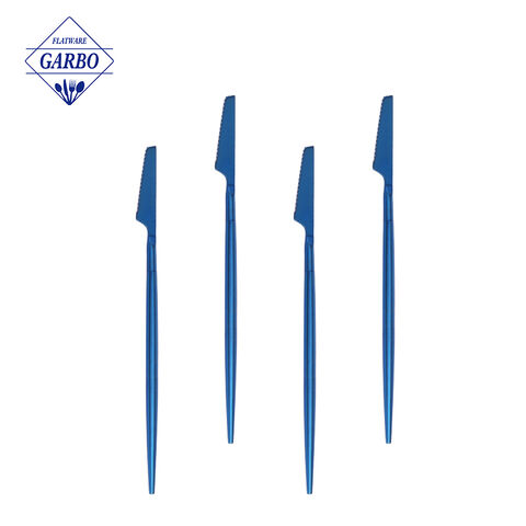 Luxury Blue Color Stainless Steel Cutlery Sturdy Customized Dinner Fork for Home