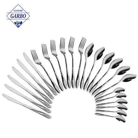GARBO Hiware 24-Piece Silverware Set with Steak Knives for 6,  Stainless Steel Flatware Cutlery Set For Home Kitchen Restaurant Hotel