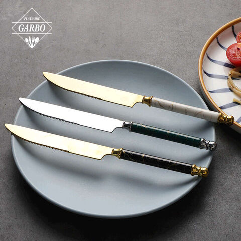 Creative high-end ceramic handle marbling stainless steel dinner knife