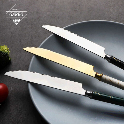Creative high-end ceramic handle marbling stainless steel dinner knife