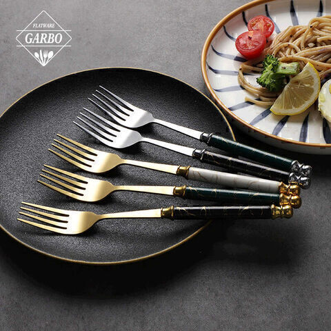 whole sale marble ceramic handle cutlery set apat na piraso flatware set factory direktang benta presyo