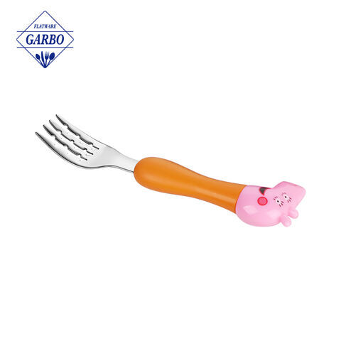 4 Pieces toddler silverware set portable flatware set cute pink pig kid utensil