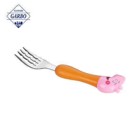 Ensemble d'argenterie pour enfant en bas âge 4 pièces ensemble de couverts portables mignon cochon rose ustensile pour enfant