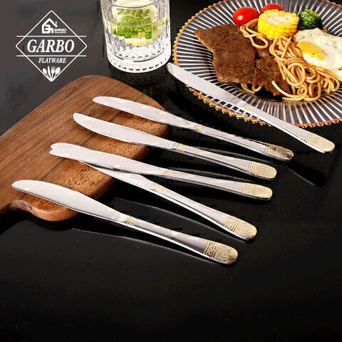 84-Piece High-end Wooden Case Stainless Steel Cutlery Sets with Customized Golden Pattern Handle