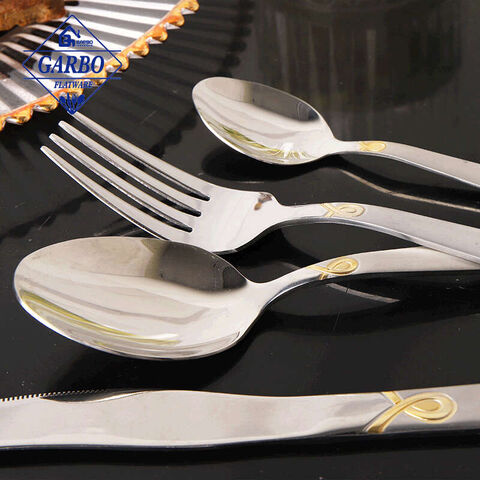 86-Piece High-end Golden Pattern Handle Stainless Steel Cutlery Set with Wooden Gift Case