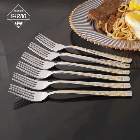Egyptian style 201 stainless steel golden plated flatware water polish cutlery set