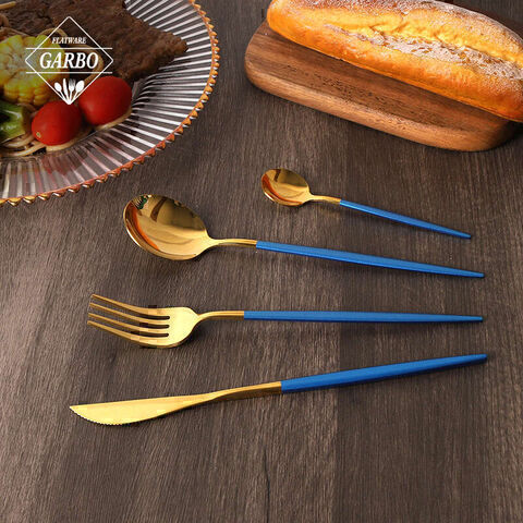 304 (18-8) Stainless Steel Material Golden Mirror Polish Flatware Set