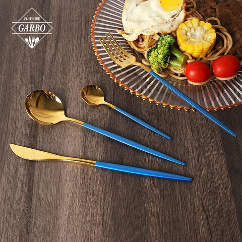 304 (18-8) Stainless Steel Material Golden Mirror Polish Flatware Set