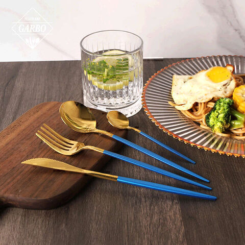 304 (18-8) Stainless Steel Material Golden Mirror Polish Flatware Set