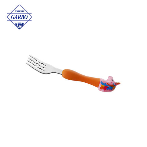 Children's gift unicorn tableware cute plastic flatware set food grade