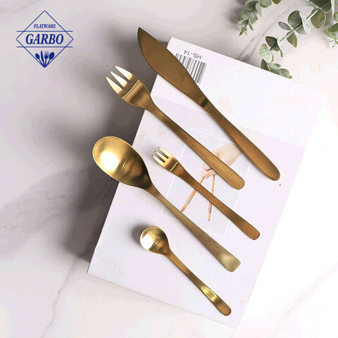  Metal Handle Cutlery Japanese Style Exquisite Stainless Steel Gold Flatware Set Using in Home Kitchen Utensils 