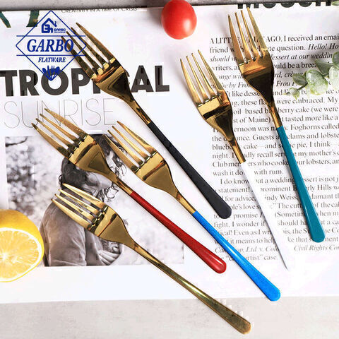 Colorful Handle Design Metal  430  Stainless Steel Fork