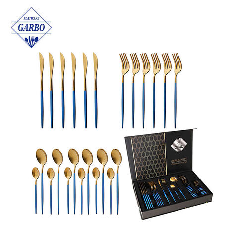 Spray Color Stainless Steel Flatware Sets na may High End Gift Case