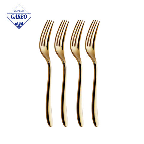 High Quality Golden Mirror Polished Stainless Steel Flatware Sets with Customized Gift Box