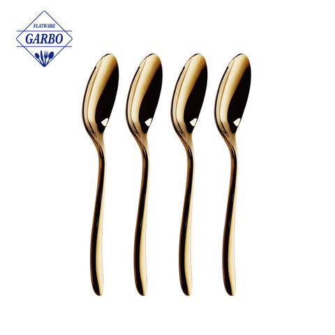 High Quality Golden Mirror Polished Stainless Steel Flatware Sets with Customized Gift Box