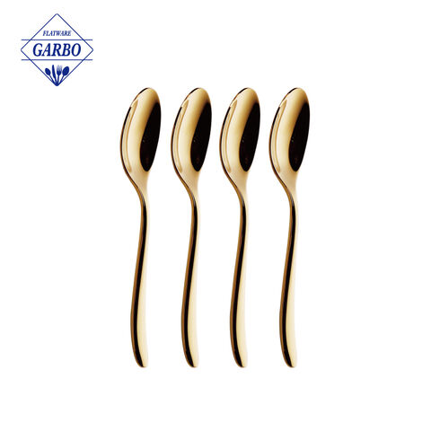 High Quality Golden Mirror Polished Stainless Steel Flatware Sets with Customized Gift Box