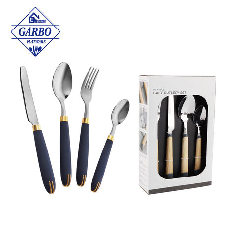 Modern Creative Plastic Handle Window Gift Box Set Peralatan Makan Stainless Steel