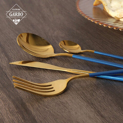 China Supplier Customized Colorded Stainless Steel Cutlery Sets With Nice Designs Handle