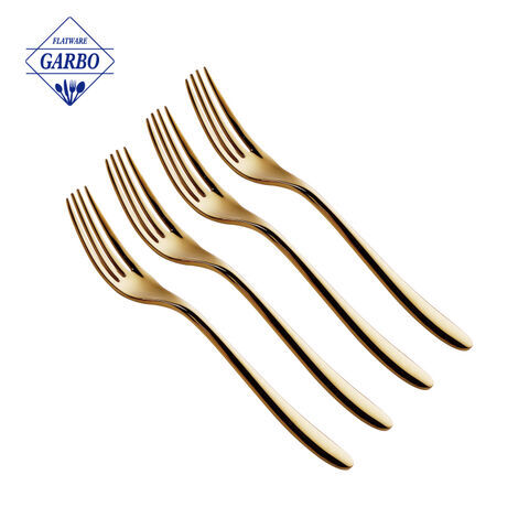 Elegant Godlen Stianless Steel Dinner Fork With High-end Package