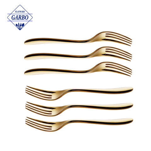 Elegant Godlen Stianless Steel Dinner Fork With High-end Package