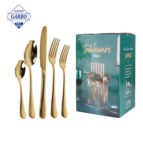 United Arab Emirates luxury gold flatware set royal case cutlery set 