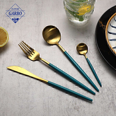 Gold Dinner Forks 4 Pieces Matibay na Stainless Steel 8.1