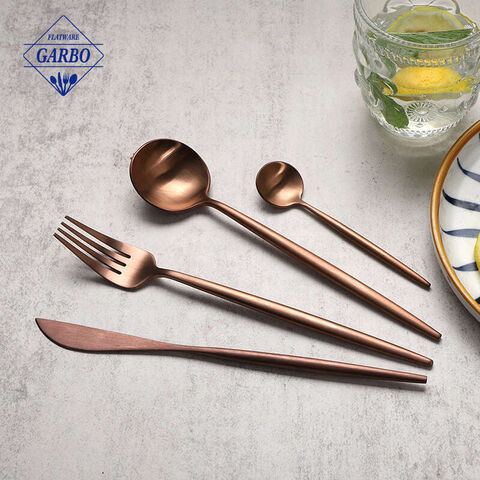 Gold Dinner Forks 4 Pieces Matibay na Stainless Steel 8.1