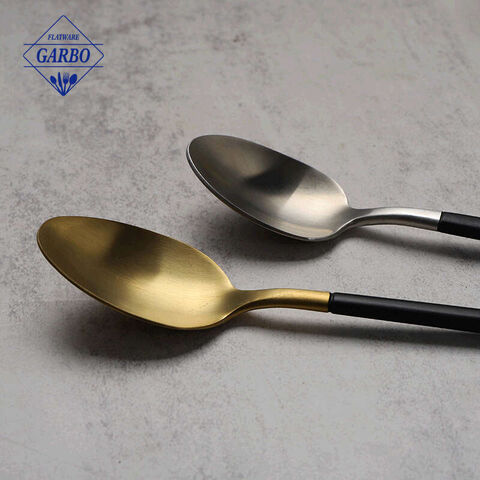 Matte Finished Stainless Steel Flatware with Black Plating Handle