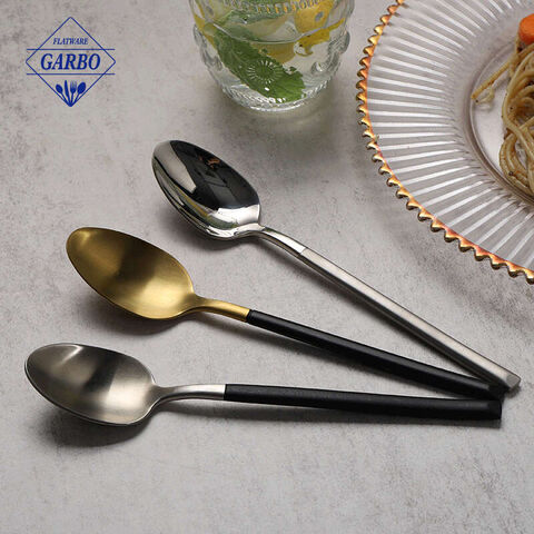 Inventory Luxury Fancy Stainless Steel Gold Silverware Spoon Set Cutlery