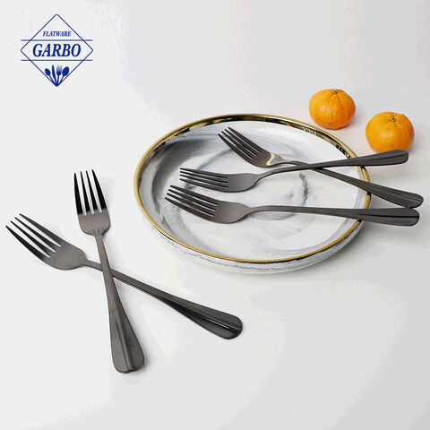 Tenedor de cena minimalista de acero inoxidable 410 PVD negro