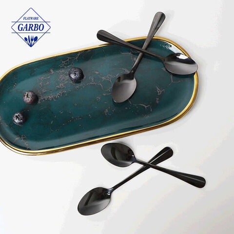 Wholesale Hot Selling PVD Black Colored Stainless Steel Dinner Spoon