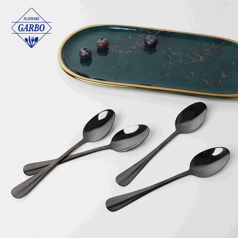 Wholesale Hot Selling PVD Black Colored Stainless Steel Dinner Spoon