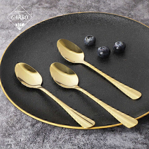 Wholesale Simple Style Elegant PVD Golden Stainless Steel Dinner Spoon