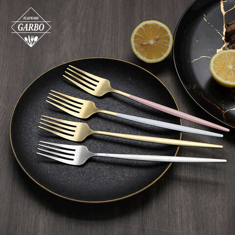 eleganteng Portugal style flatware pink golden stainless steel cutlery set