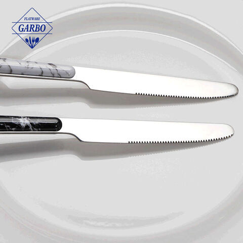 20 Pieces Stainless Steel Silverware Set of 4 Flatware Tableware Cutlery Utensils Modern Black Marble eating utensils Mirror Polished for kitchen Home/Restaurant