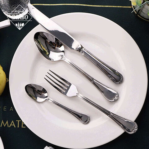 Premium Mirror Polished Knife Fork Spoon Dinner Set High Quality Sliver Cutlery