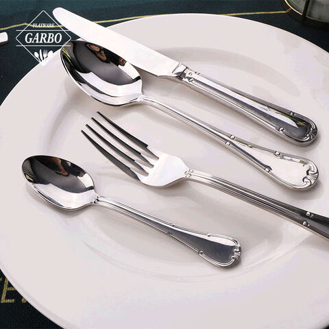 Premium Mirror Polished Knife Fork Spoon Dinner Set High Quality Sliver Cutlery