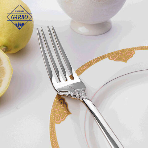 Baroque Style Customized Embossed Handle Stainless Steel Flatware Sets