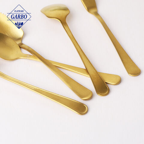 Restaurant Catering Gold Silverware Cutlery Cute Tea Spoon Set